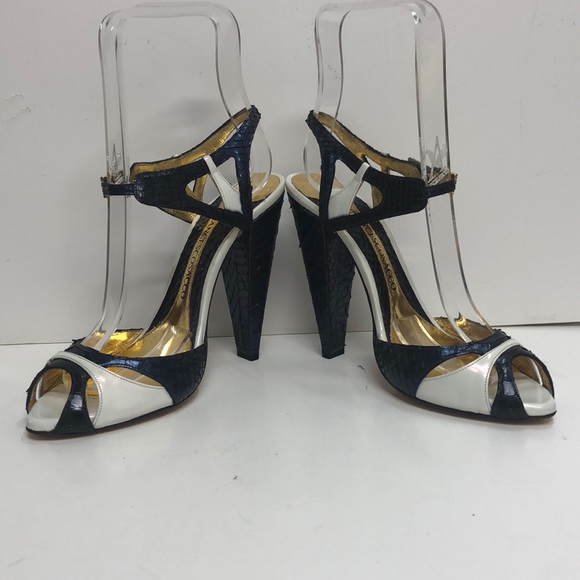 Francesco Sacco Made in Italy White Leather wSnake - Picture 2 of 6